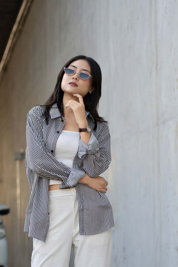 Classic Noir Stripes Overshirt