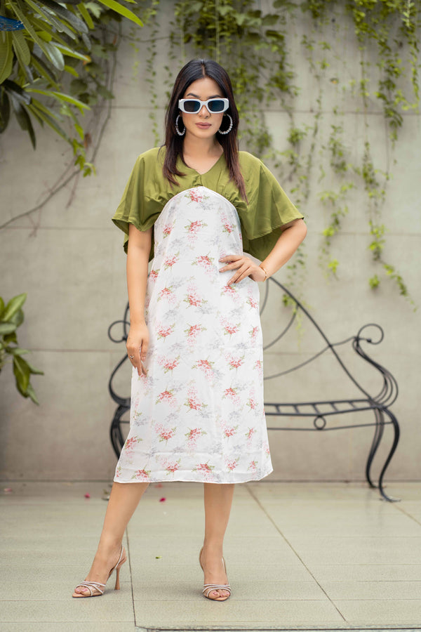 SAPHELLA Floral Mist Layered Midi