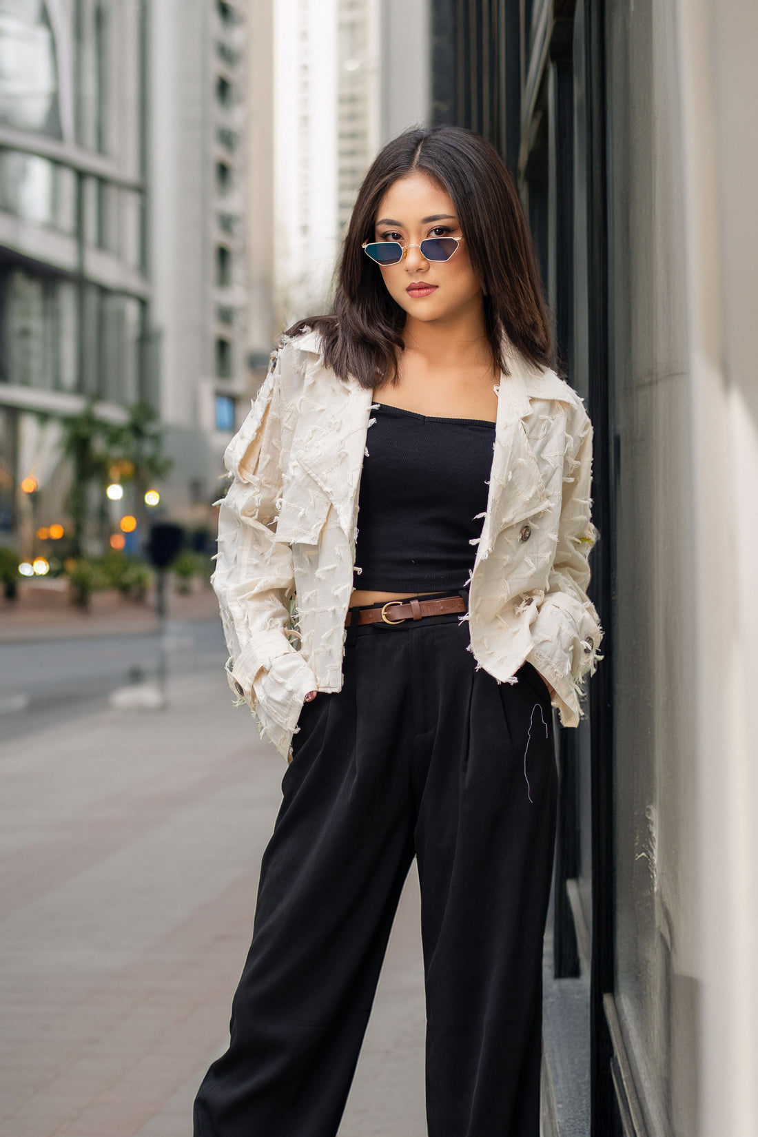 Cropped Embroidered Cotton Summer Jacket