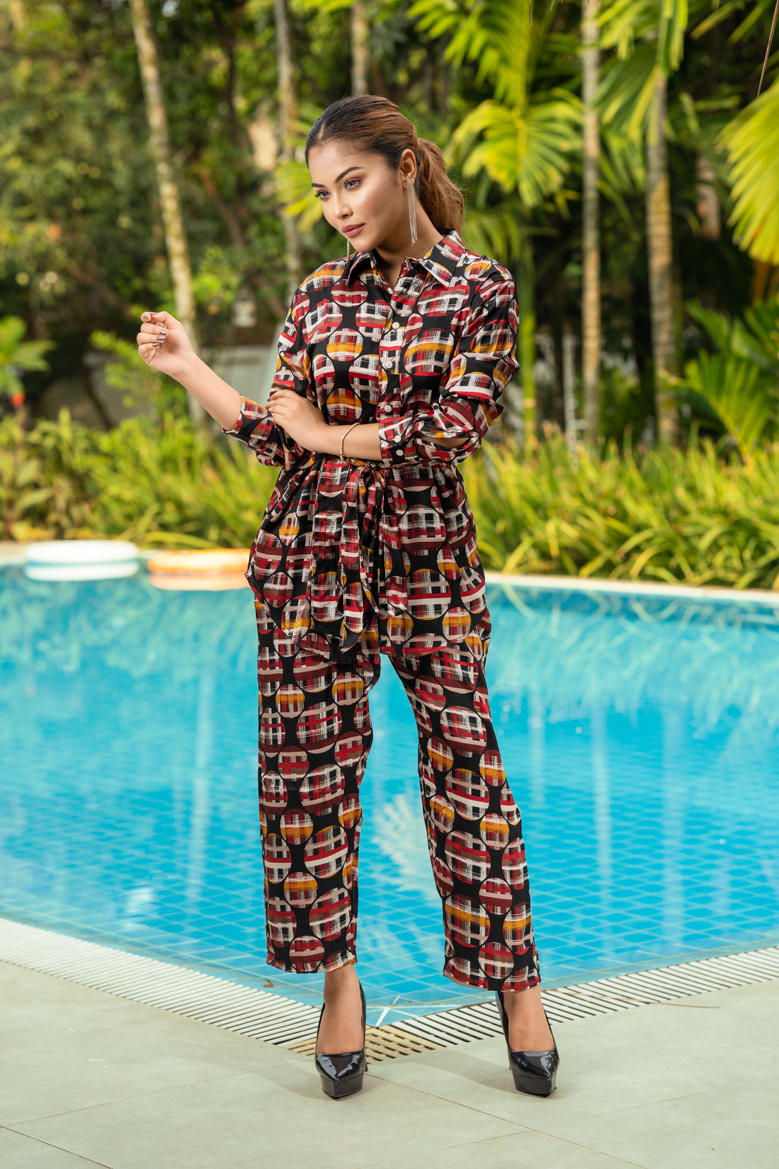 Geo Vibe Button-Down Co-ord