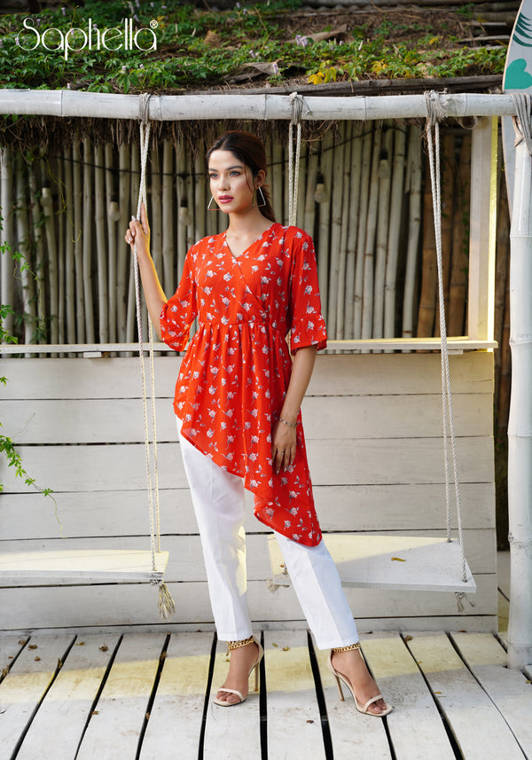 Ember Bloom Wrap Tunic