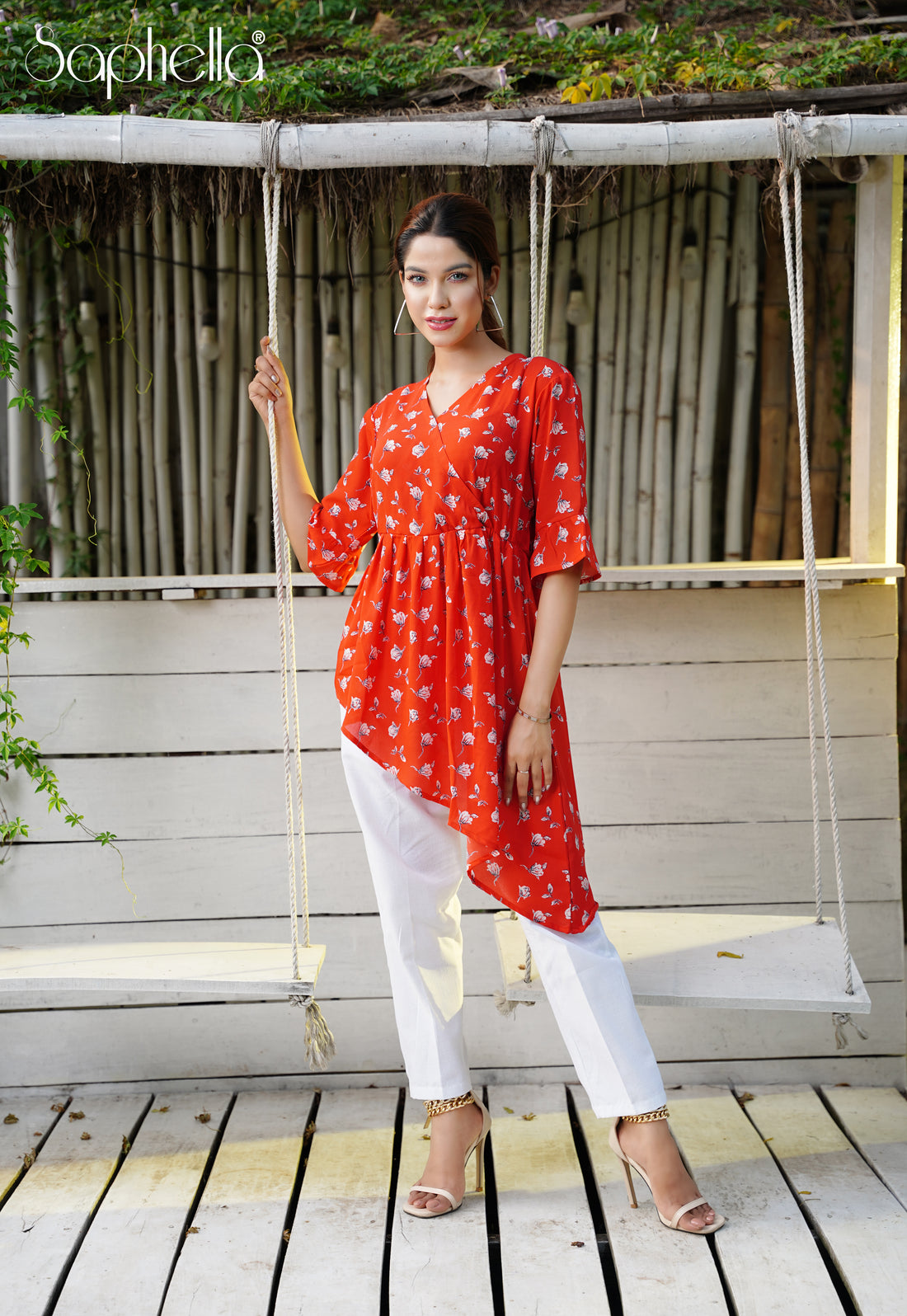 Ember Bloom Wrap Tunic