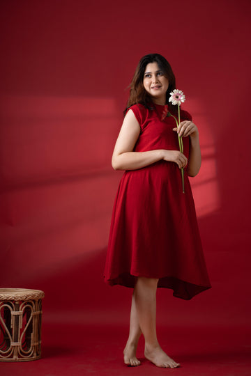 Ruffles Fit & Flare Midi Dress