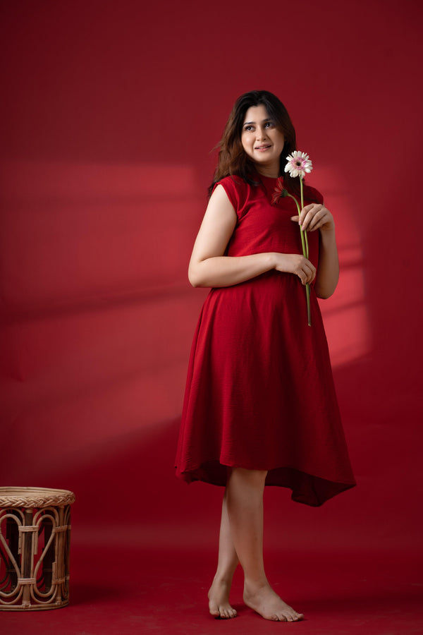 Ruffles Fit & Flare Midi Dress