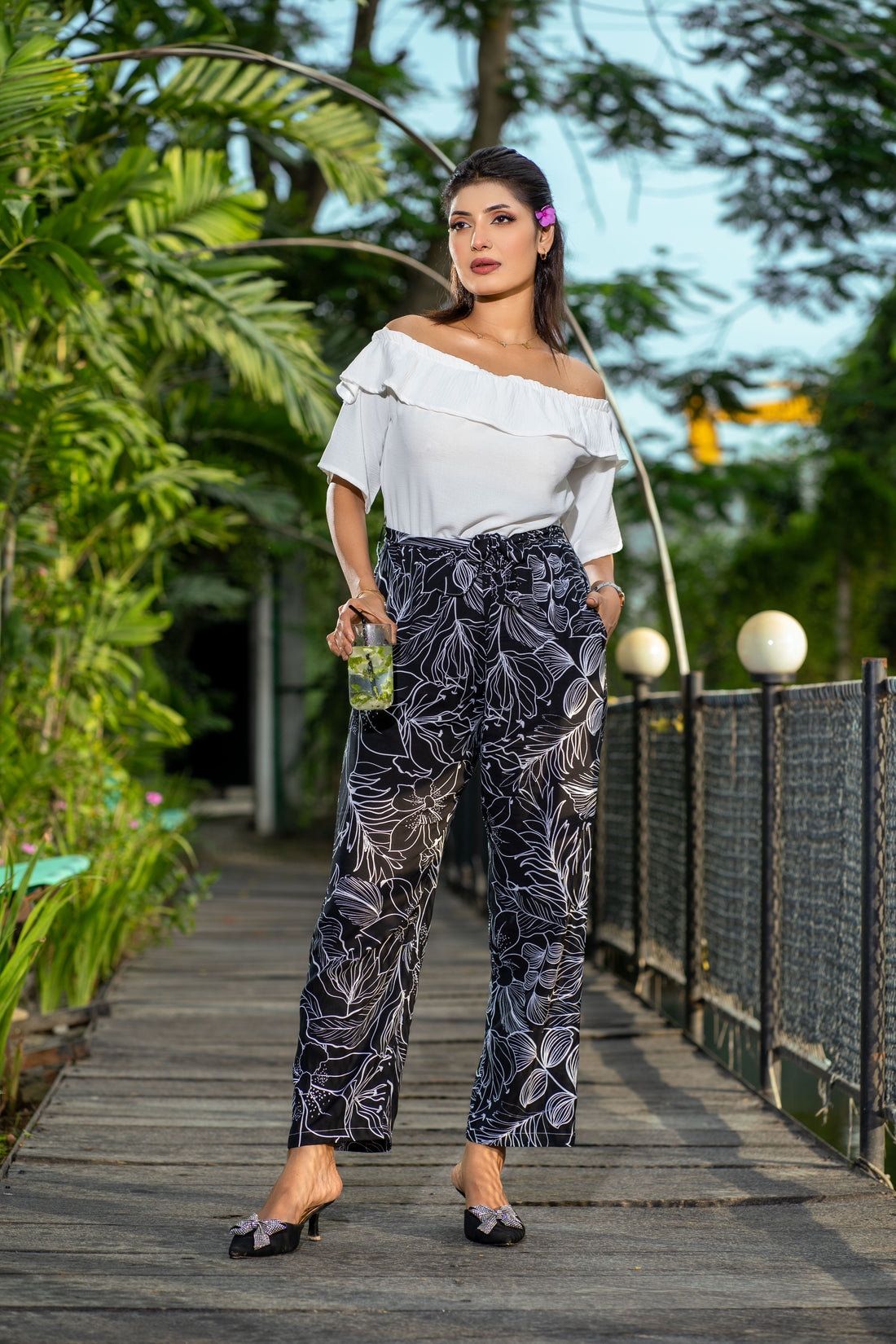 Summer Off-Shoulder Floral Print Jumpsuit