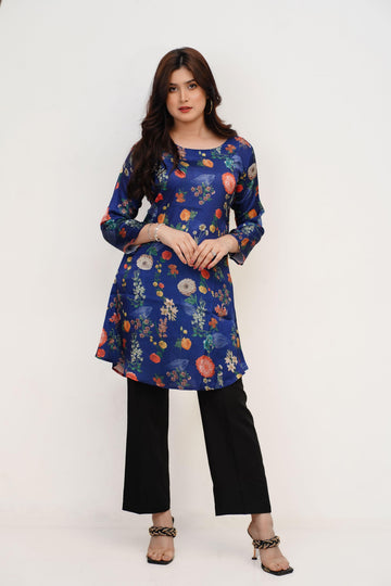 Round Neck Floral Tops