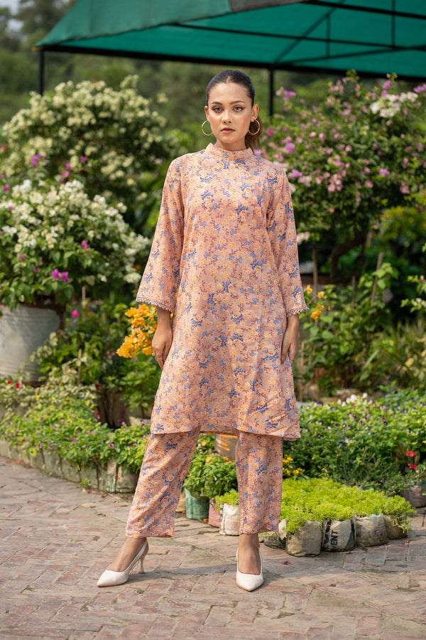 Blossom Peach Floral 2 PC