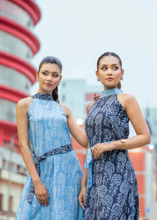 Verona Printed Halter Dress