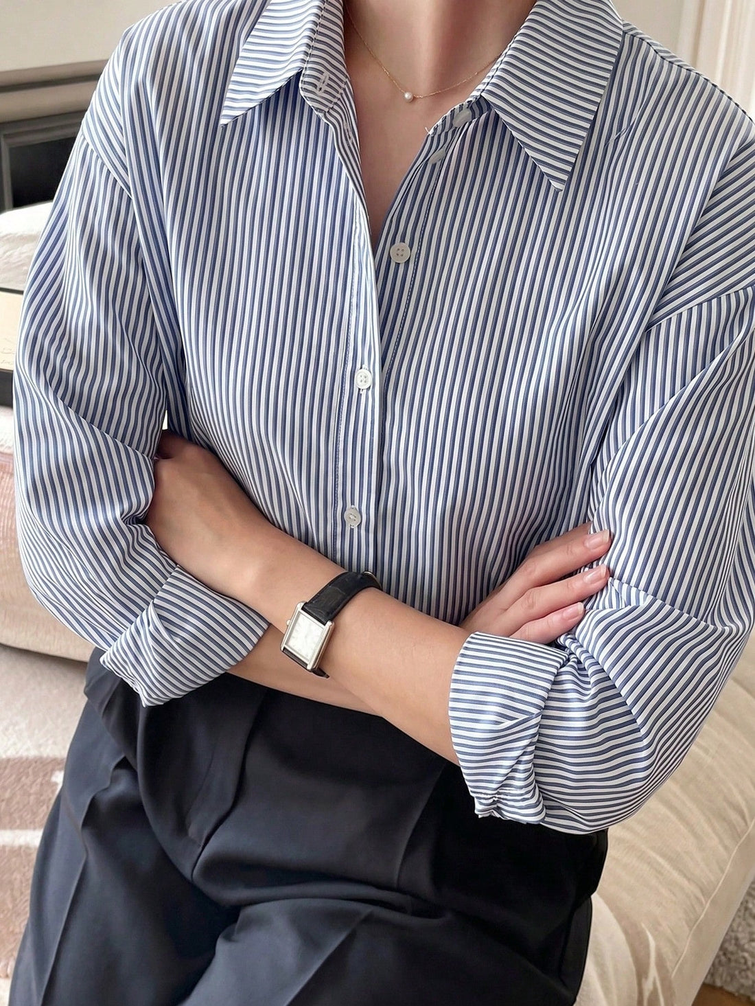 Women’s Striped Essential Casual Shirt